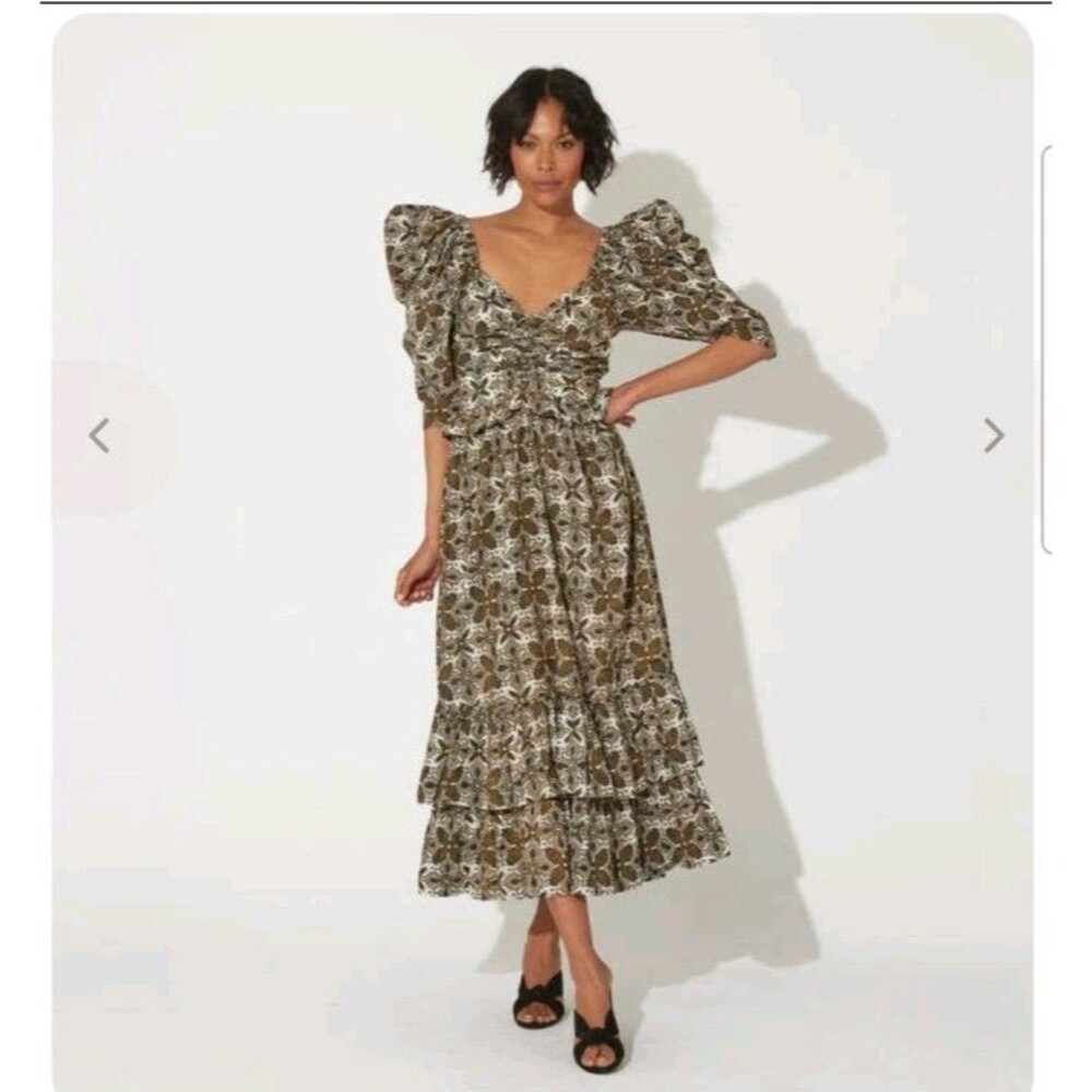 Cleobella vicenza Printed midi dress sz xs Cottage Core Organic Cotton